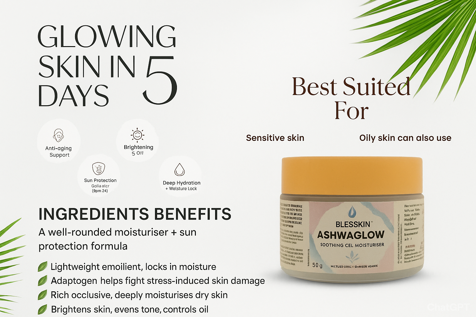 Soothe, Strengthen & Glow Naturally with Ashwaglow Soothing Gel Moisturiser